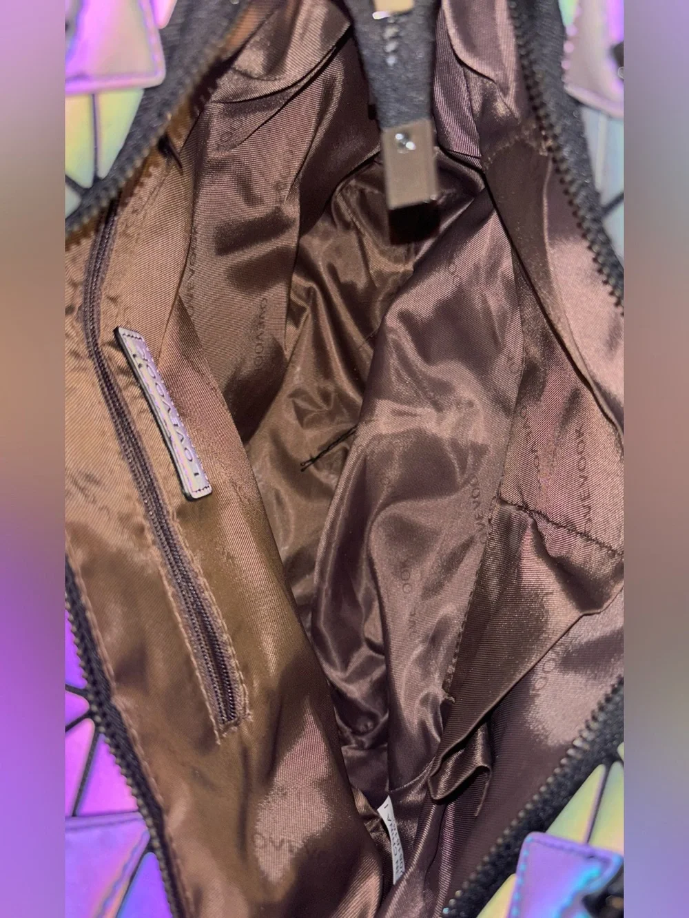 LOVEVOOK Geometric Luminous Holographic Bag + Mini Purse